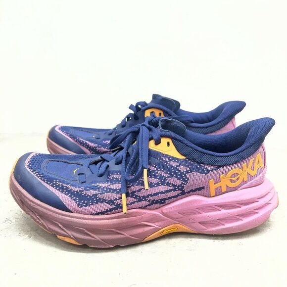 Hoka One One Speedgoat 5 Low Top Blue Purple Running Shoes Womens Size 7B - Picture 1 of 8